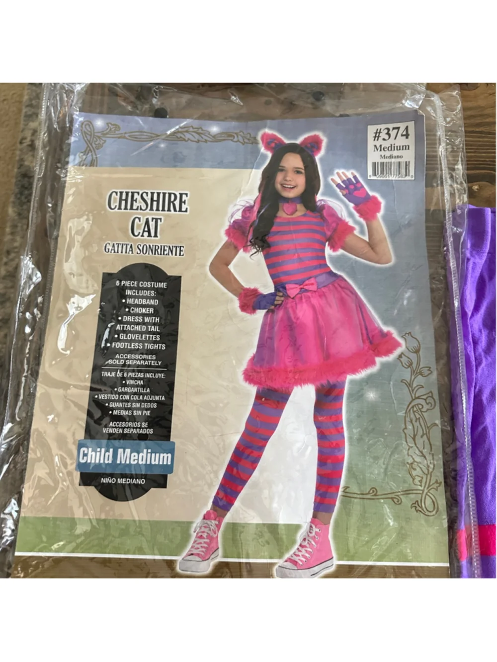 Amscan Cheshire Cat Costume Girls Medium Pink Purple Alice in Wonderland